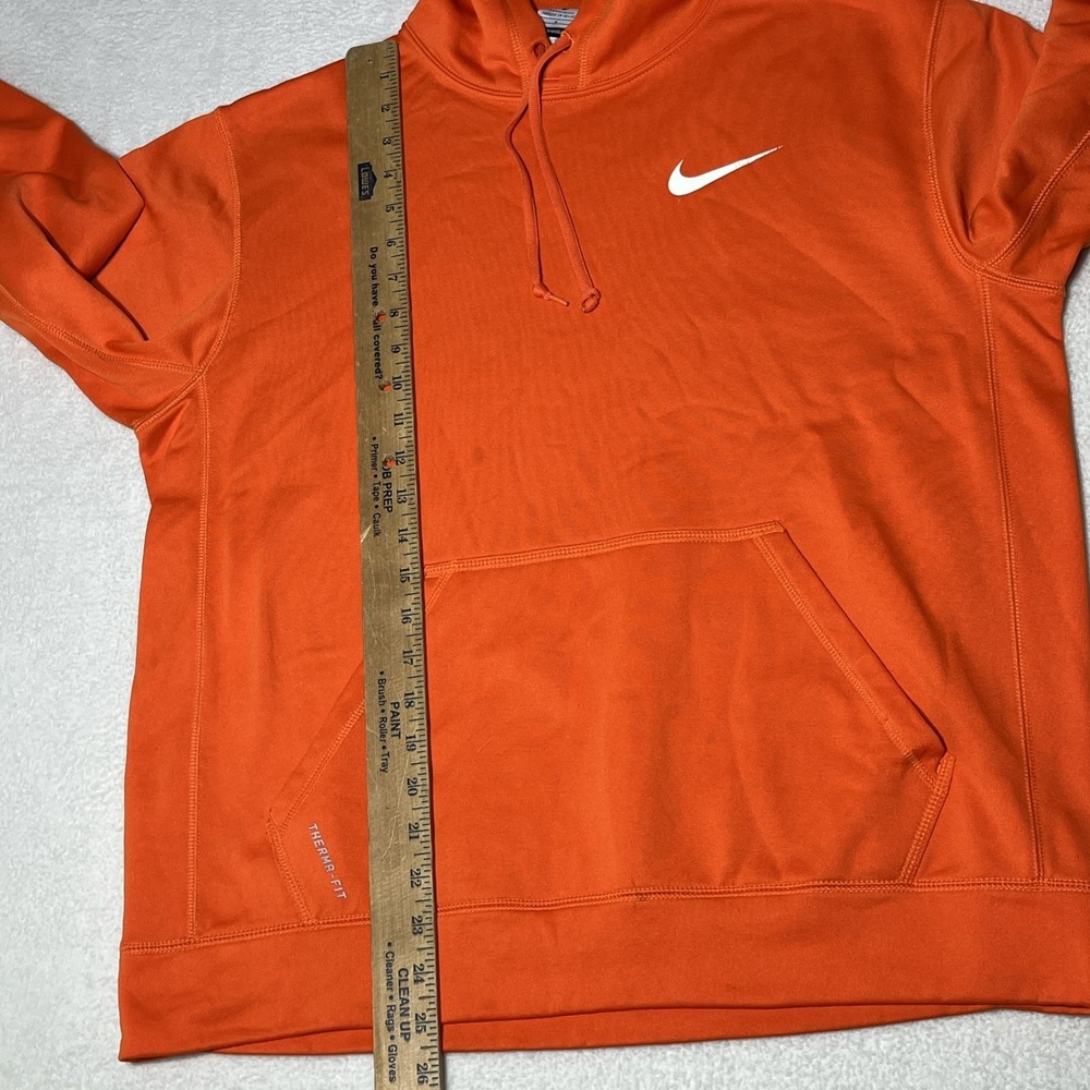 Nike Therma-Fit Men's Orange Pullover Hoodie Sweatshirt Size M Athletic Pockets - Picture 13 of 16